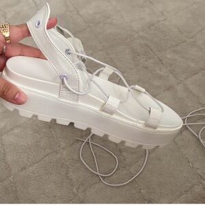 SHEIN White Lace-Up Platform Sandal